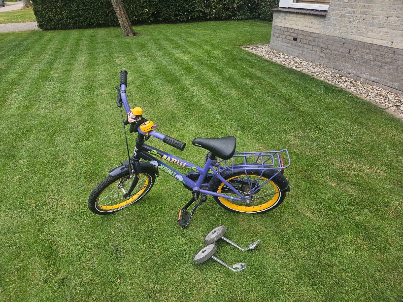Gazelle Jungle kinderfiets 16 inch met zijwieltjes, Fietsen en Brommers, Fietsen | Kinderfietsjes, Ophalen, Terugtraprem, Zijwieltjes
