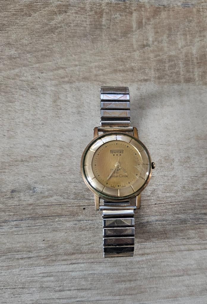 Pontiac Golden Circle Vintage (1950) Horloge, Ophalen, Gebruikt, Staal, Overige merken