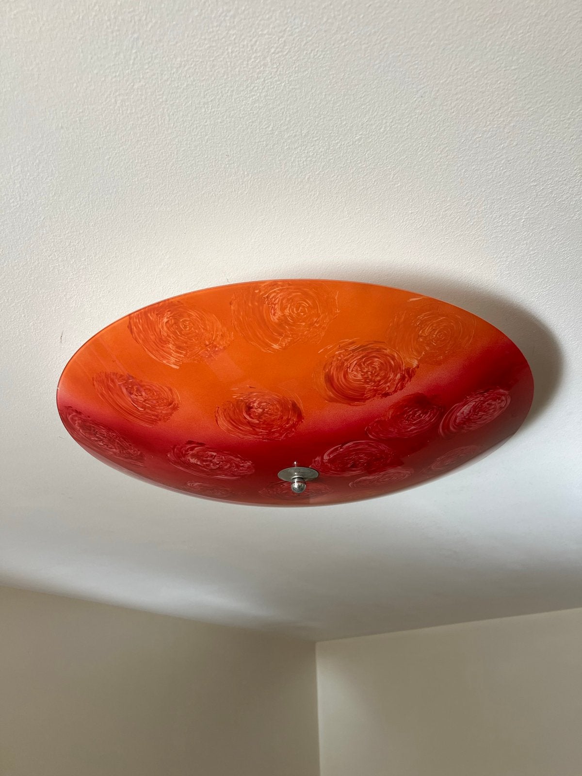 Plafondlamp Oranje/Rood - 60 cm Diameter, Ophalen, Gebruikt, Modern, Glas