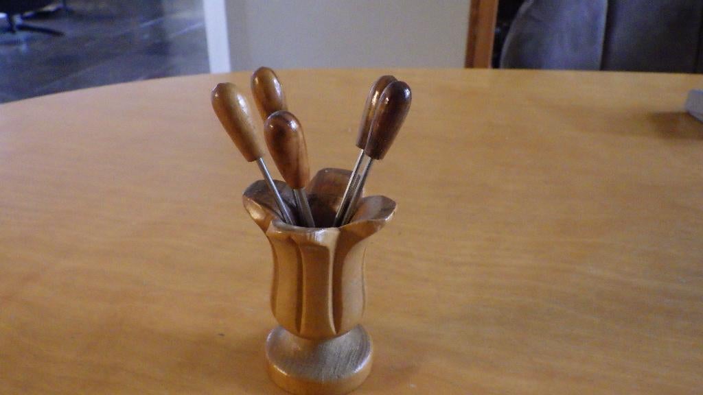 retro prikkers in houder in vorm van tulp, Ophalen of Verzenden, Overige typen