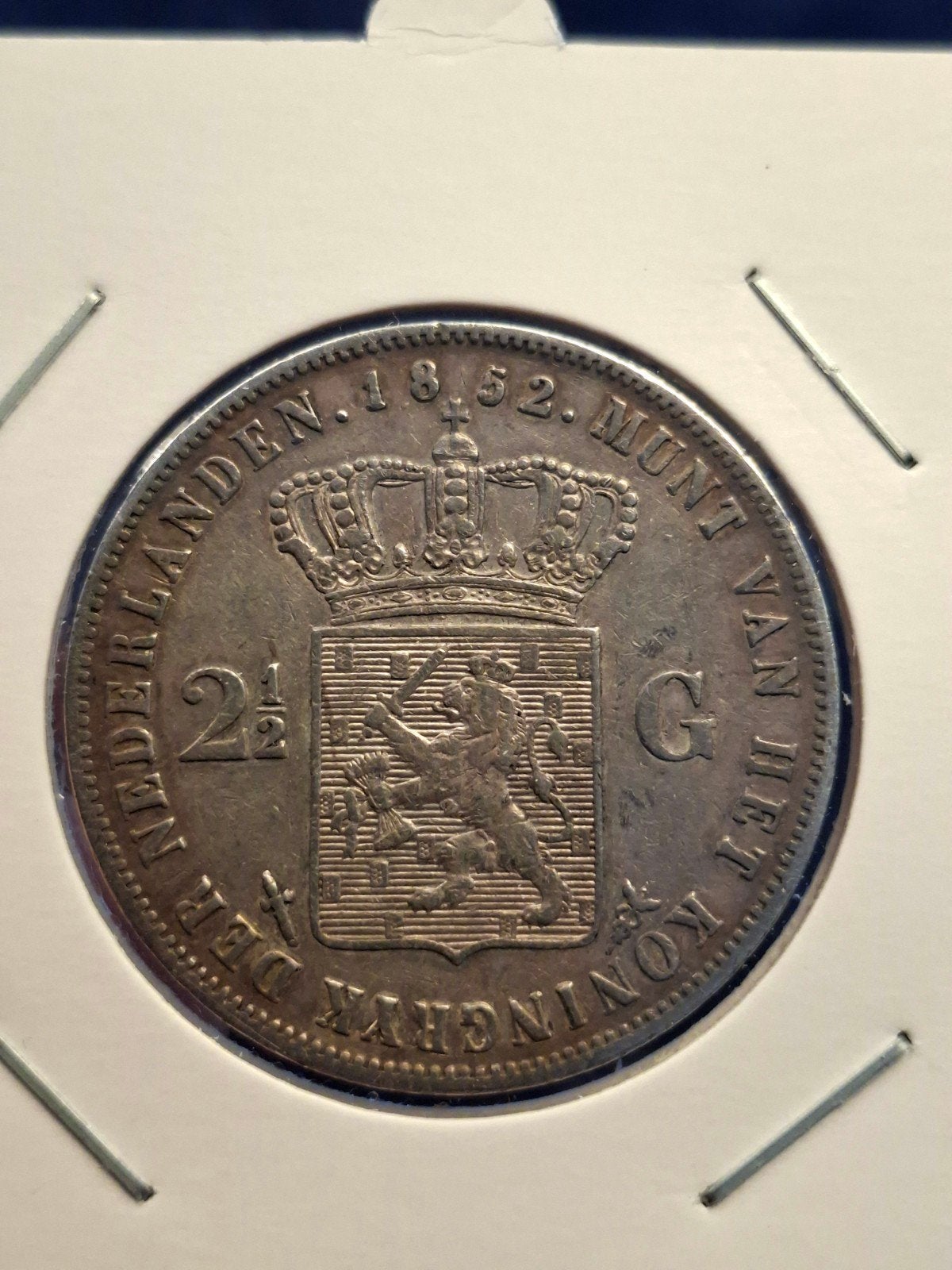 Rijksdaalder 1852 willem 3 met punt ., Postzegels en Munten, Munten | Nederland, Ophalen of Verzenden, Koning Willem III, 2½ gulden