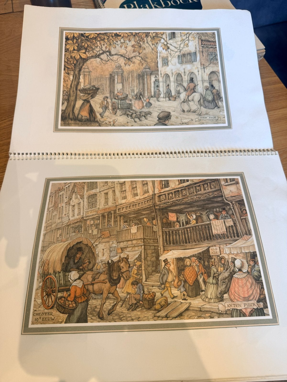 Circa 100 Anton Pieck Prenten: Nostalgisch Straatbeelden, Ophalen, Print, Prent