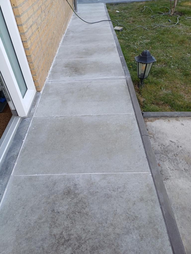 Grijze terrastegels, Tuin en Terras, Tegels en Klinkers, Ophalen of Verzenden, Gebruikt, Beton, Terrastegels