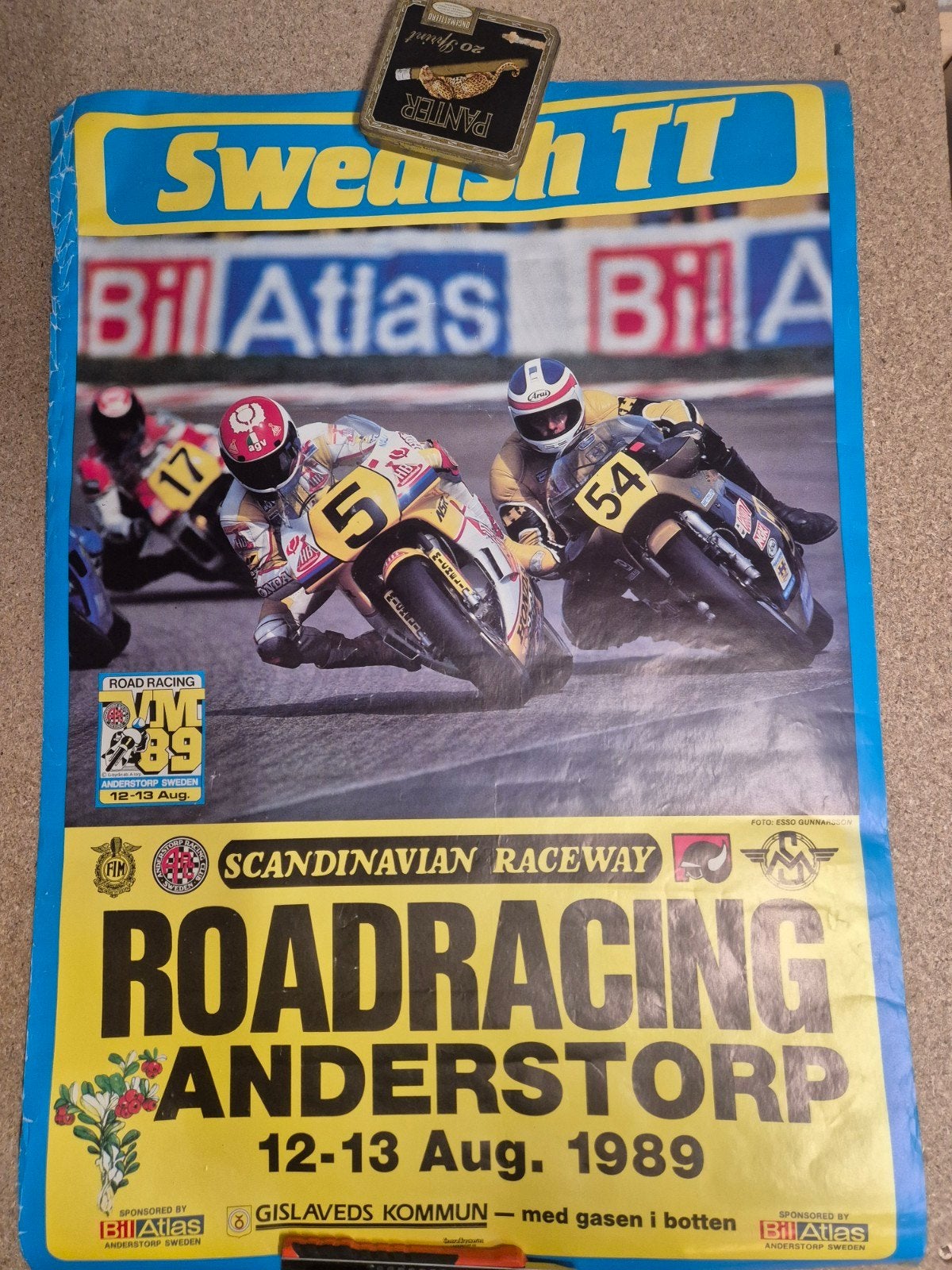 Vintage Roadracing Anderstorp Posters 1989 & 1990, Ophalen of Verzenden, Gebruikt, Motoren
