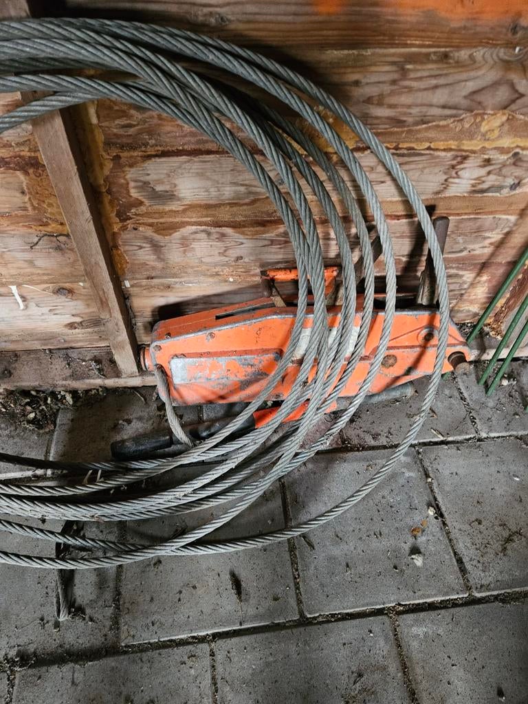 Stalen kabel met lier tirfor, Ophalen, Gebruikt, Handmatig