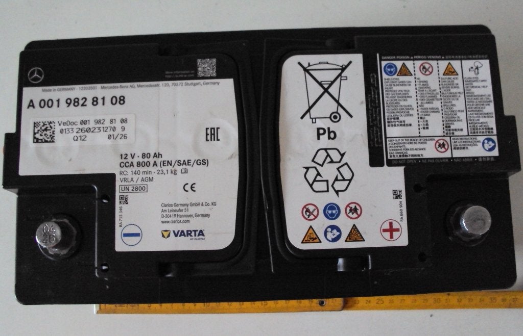 start stop accu Varta 12V AGM 80Ah koudstart  800 A(en) 2026, Ophalen, Gebruikt