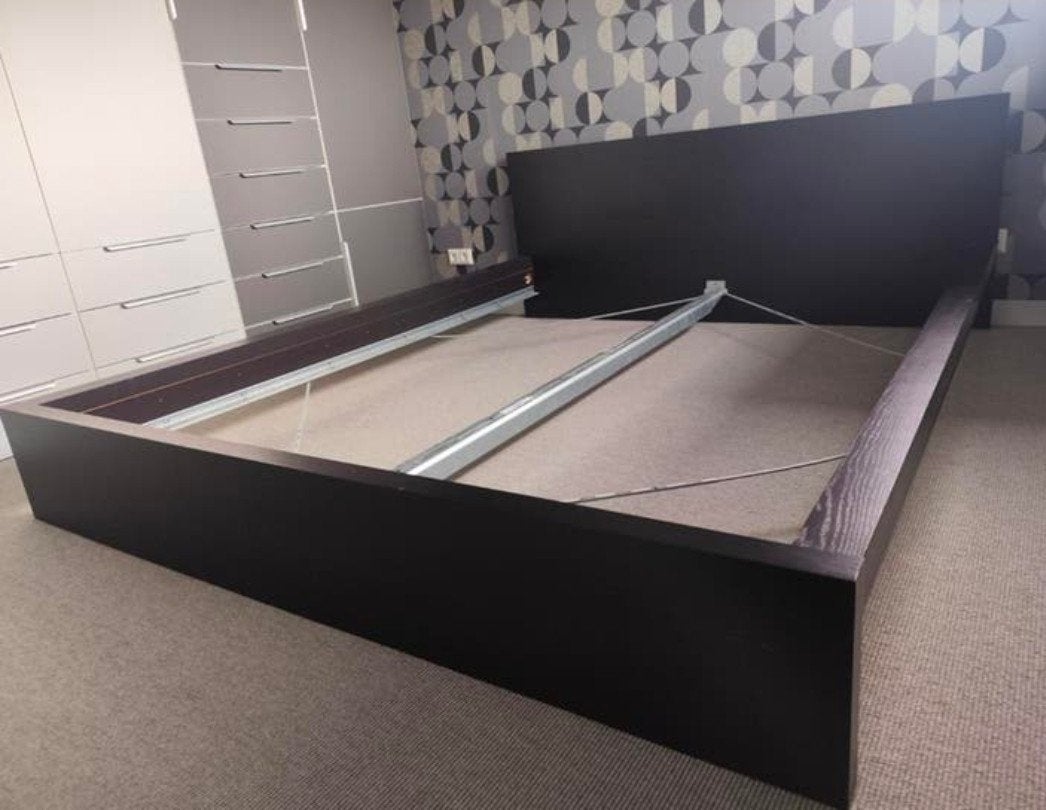 IKEA Malm bed 180x200 - Zwartbruin, Huis en Inrichting, Slaapkamer | Bedden, Ophalen, Gebruikt, Zwart, Tweepersoons