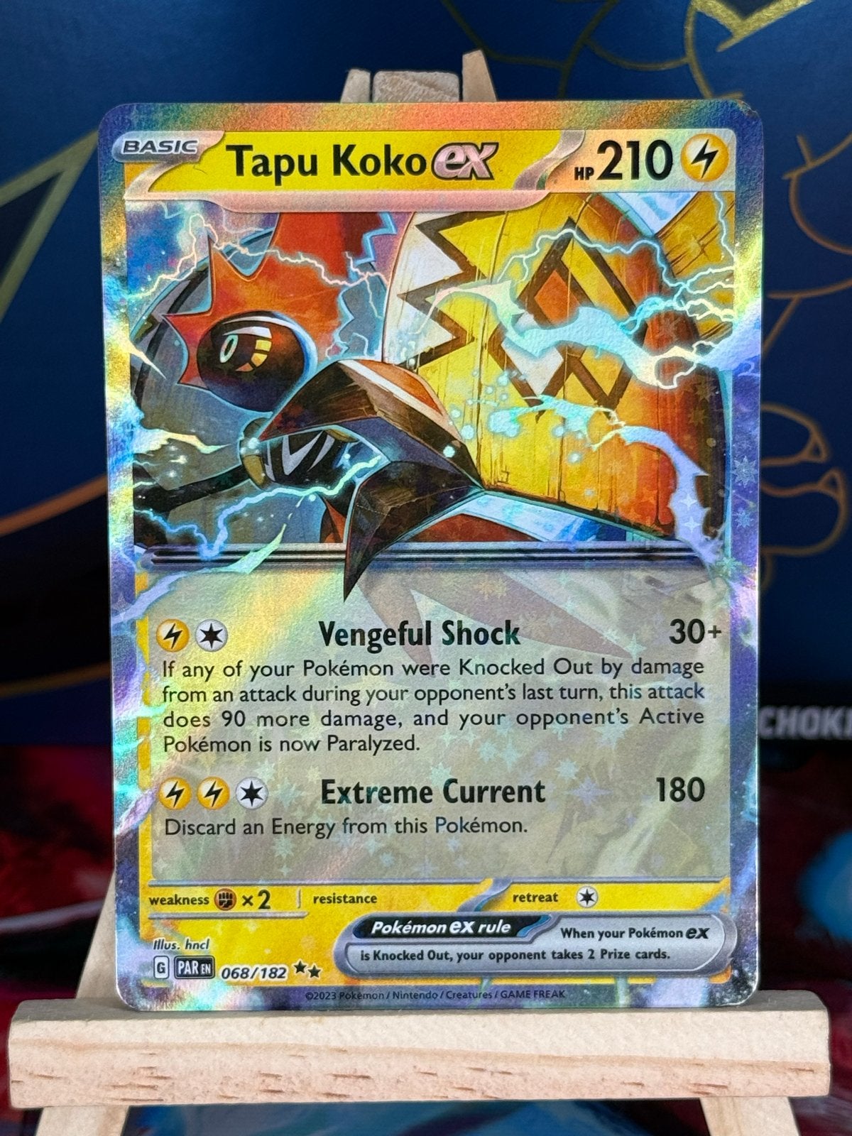 Tapu Koko ex [Holo] #68 | Pokemon Paradox Rift, Ophalen of Verzenden, Zo goed als nieuw, Losse kaart, Foil