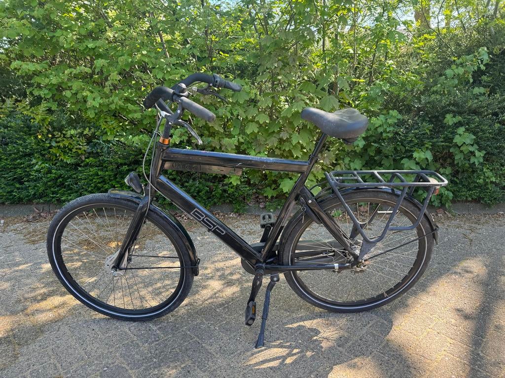 BSP Bold Herenfiets Zwart - 61 cm, 3 versnellingen, Fietsen en Brommers, Gebruikt, Versnellingen, 61 tot 65 cm, Ophalen
