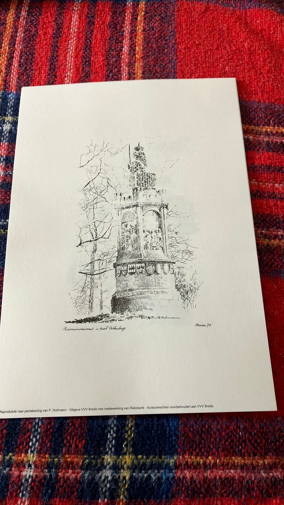 Baronie monument in park valkenberg breda ‘78, Ophalen of Verzenden