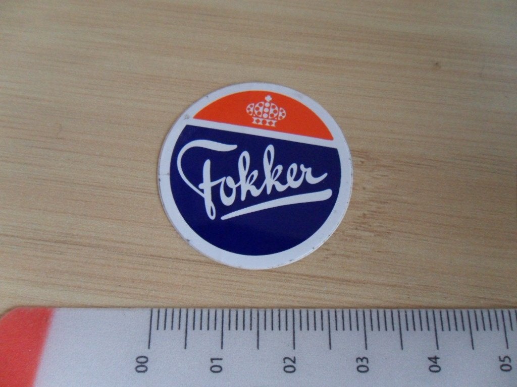sticker klein logo rond FOKKER *, Ophalen, Zo goed als nieuw