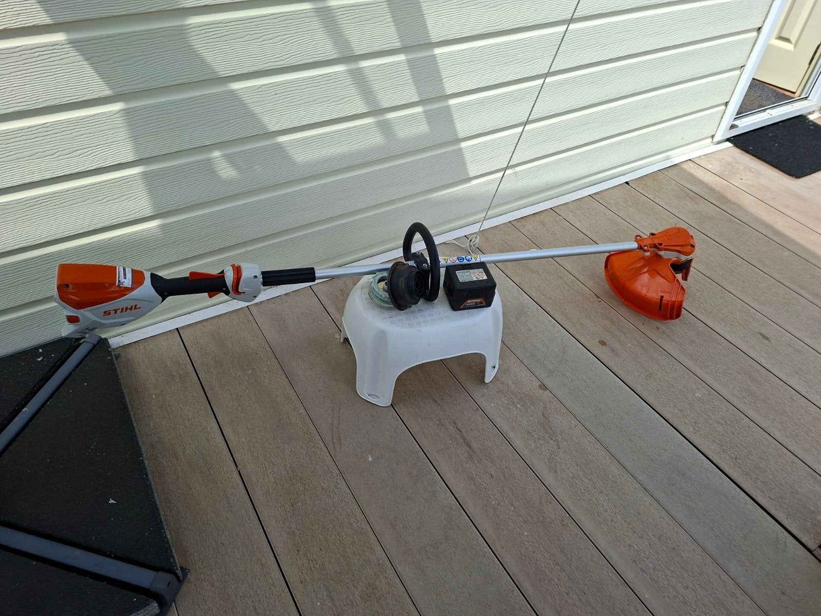 Stihl Accu Grastrimmer met accu., Ophalen, Zo goed als nieuw, Accu, Stihl