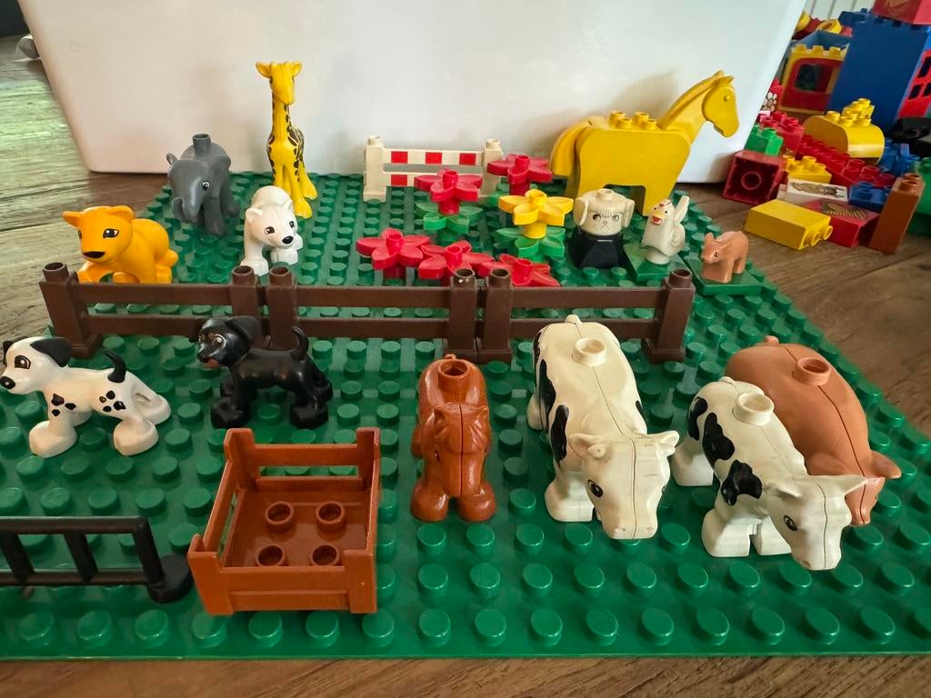 Duplo dieren, hekken en bloemen, Ophalen of Verzenden, Gebruikt, Minifiguur, Duplo