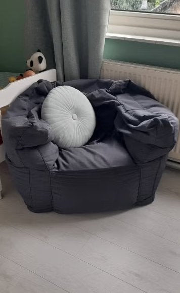 Zitzak Sit&Joy Lounge - Grijs Antraciet, Navulbaar, Ophalen, Gebruikt, Grijs, Zitzak