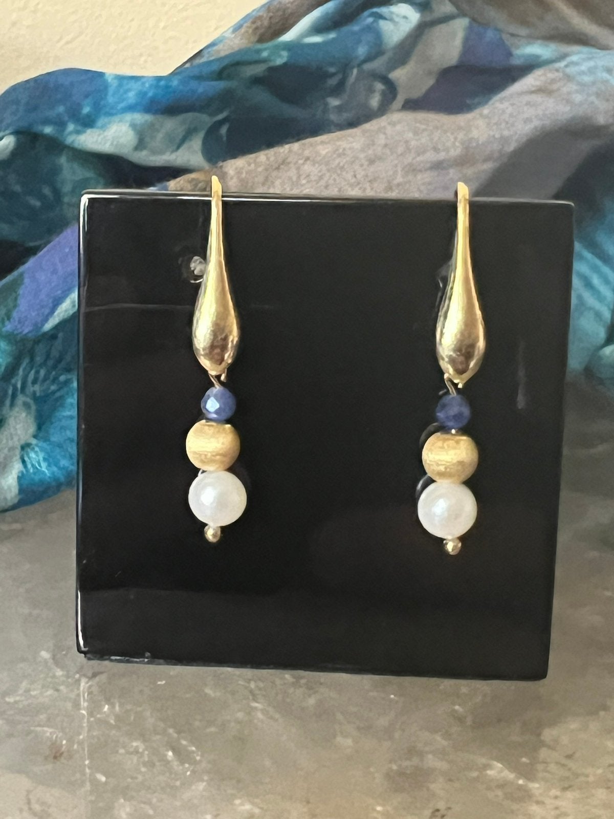 Akoya zoutwater parel saffier geluk balans harmonie uniek, Sieraden, Tassen en Uiterlijk, Oorbellen, Hangers, Nieuw, Ophalen of Verzenden