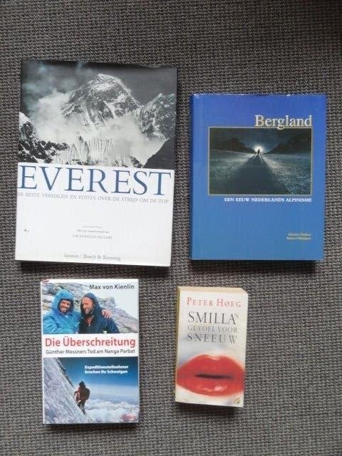 4 boeken bergsport, Everest verhalen, 1 euw Ned, alpinisme, Boeken, Verzenden, Gelezen, Wintersport