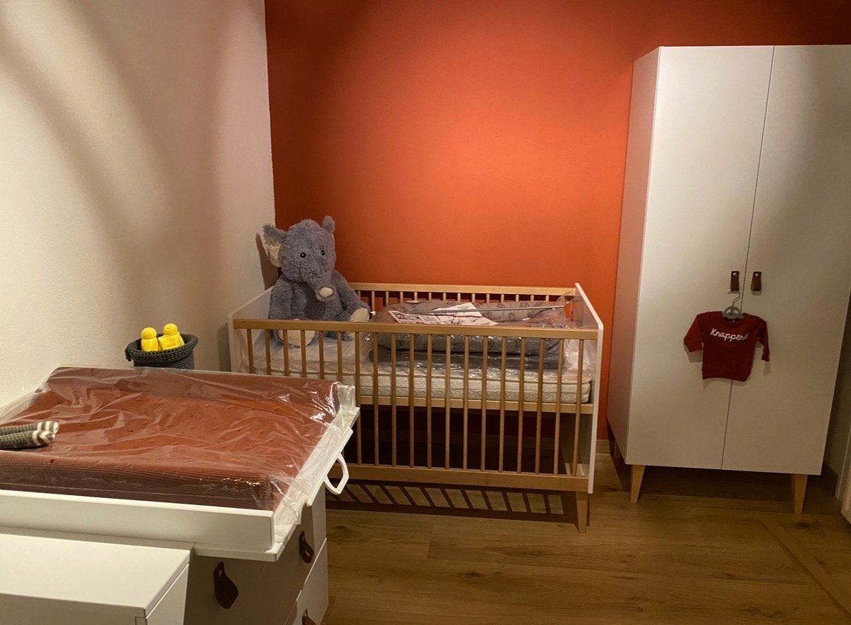 Bopita Indy babykamer: doorgroeibed, commode en kledingkast, Ophalen, Gebruikt, Jongetje of Meisje