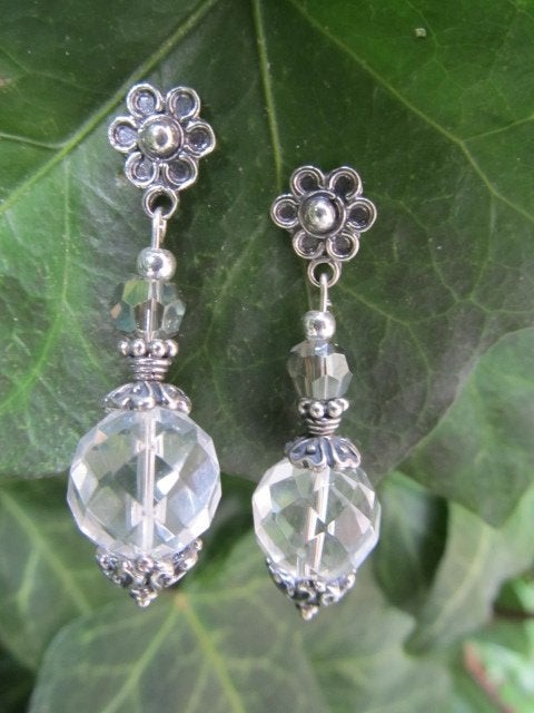 Oorbellen Domenica bergkristal-glas facet steker zilver, Sieraden, Tassen en Uiterlijk, Ophalen, Nieuw