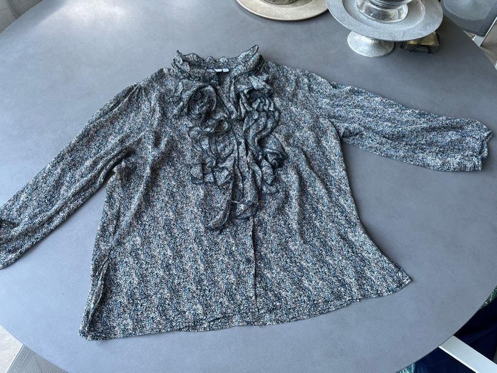Blauw/beige/wit Saint Tropez blousje, maat XL, Overige kleuren, Verzenden, Maat 46/48 (XL) of groter, Zo goed als nieuw
