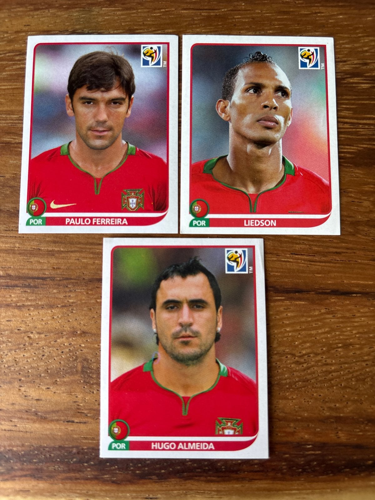 Panini WK 2010 Voetbalplaatjes Portugal (3 stuks), Ophalen of Verzenden, Zo goed als nieuw, Sport