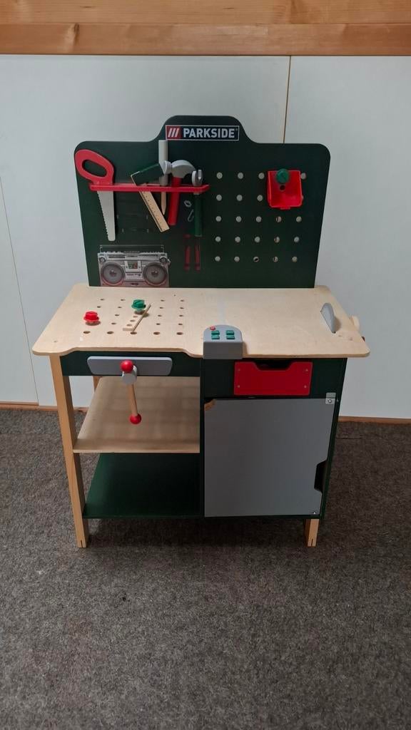 Parkside kinderwerkbank met accessoires, Ophalen, Gebruikt, Bouwen