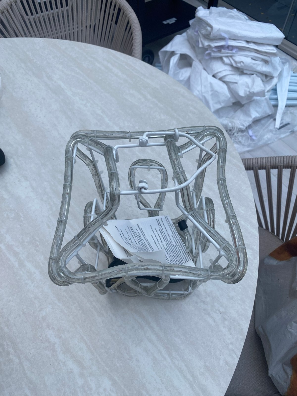 Decoratieve LED-lichtkap - Vierkant, Huis en Inrichting, Ophalen, Overige typen, Wit, Vierkant