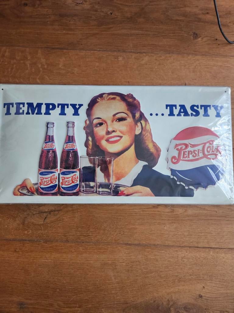 Nieuw Pepsi Cola Reclamebord - Vintage Stijl, Verzamelen, Merken en Reclamevoorwerpen, Ophalen of Verzenden, Nieuw, Reclamebord