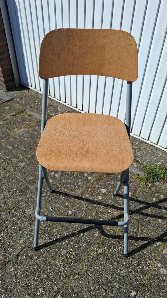 Houten klapstoel met metalen frame, Huis en Inrichting, Stoelen, Ophalen