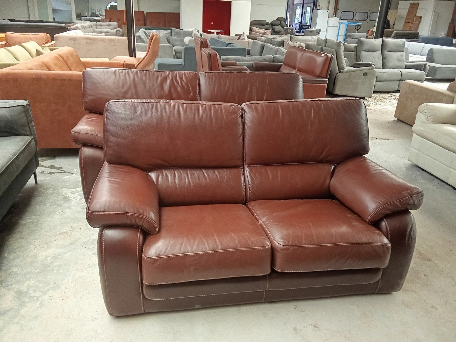 leder bankstel set 200 + 170cm setprijs €150,-, Gebruikt, ., Ophalen of Verzenden, .