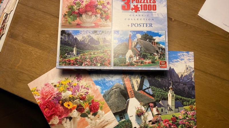 3 puzzels uit King classic collection, Ophalen of Verzenden, 500 t/m 1500 stukjes, Zo goed als nieuw, Legpuzzel