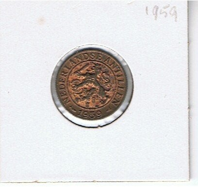 Munten Curacau, Postzegels en Munten, Ophalen of Verzenden, Koningin Juliana, 1 cent, Losse munt