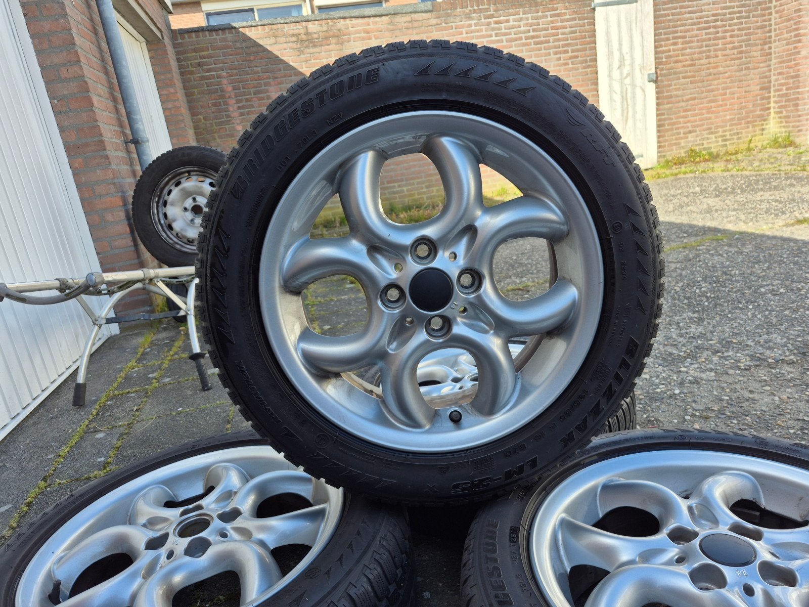 Te koop Origineel Mini velgen 195 55 16 inch., Ophalen, Gebruikt, 16 inch, Winterbanden