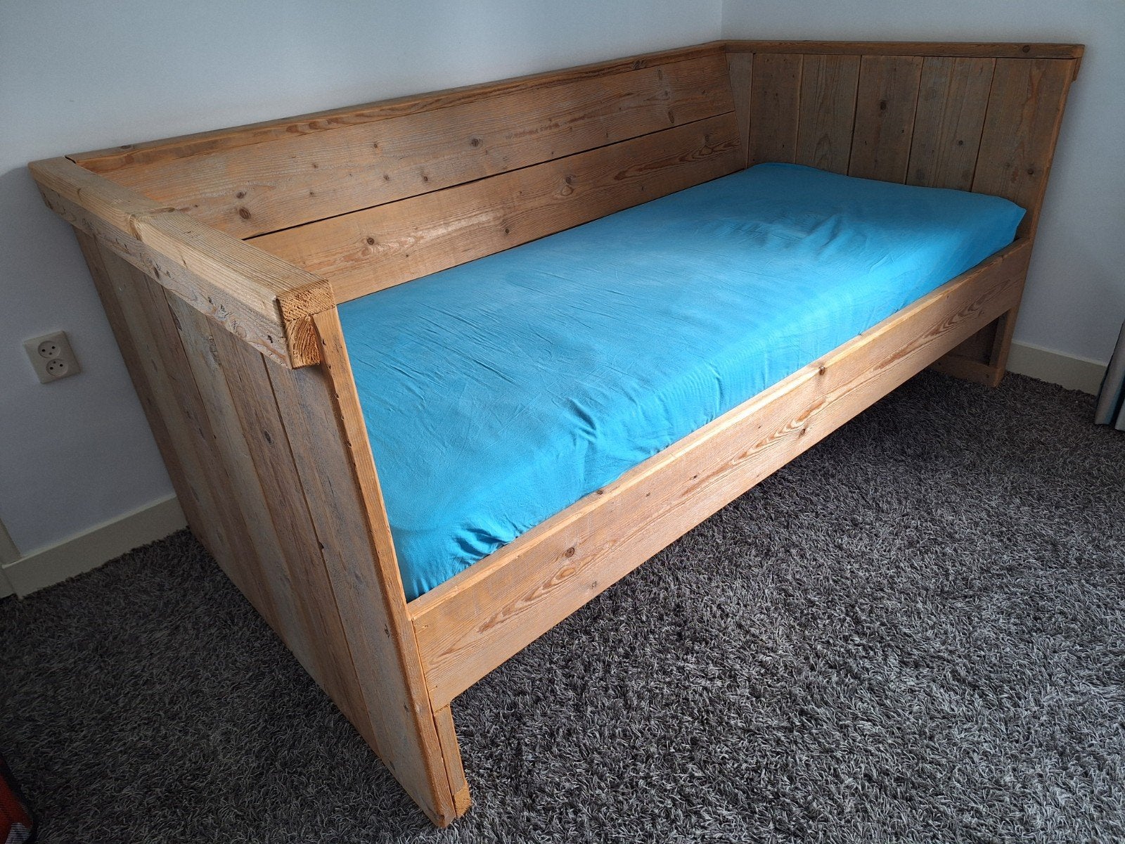 Stijgerhouten bed matrasmaat 90 x 200, Ophalen, 90 cm, Eenpersoons, Zo goed als nieuw