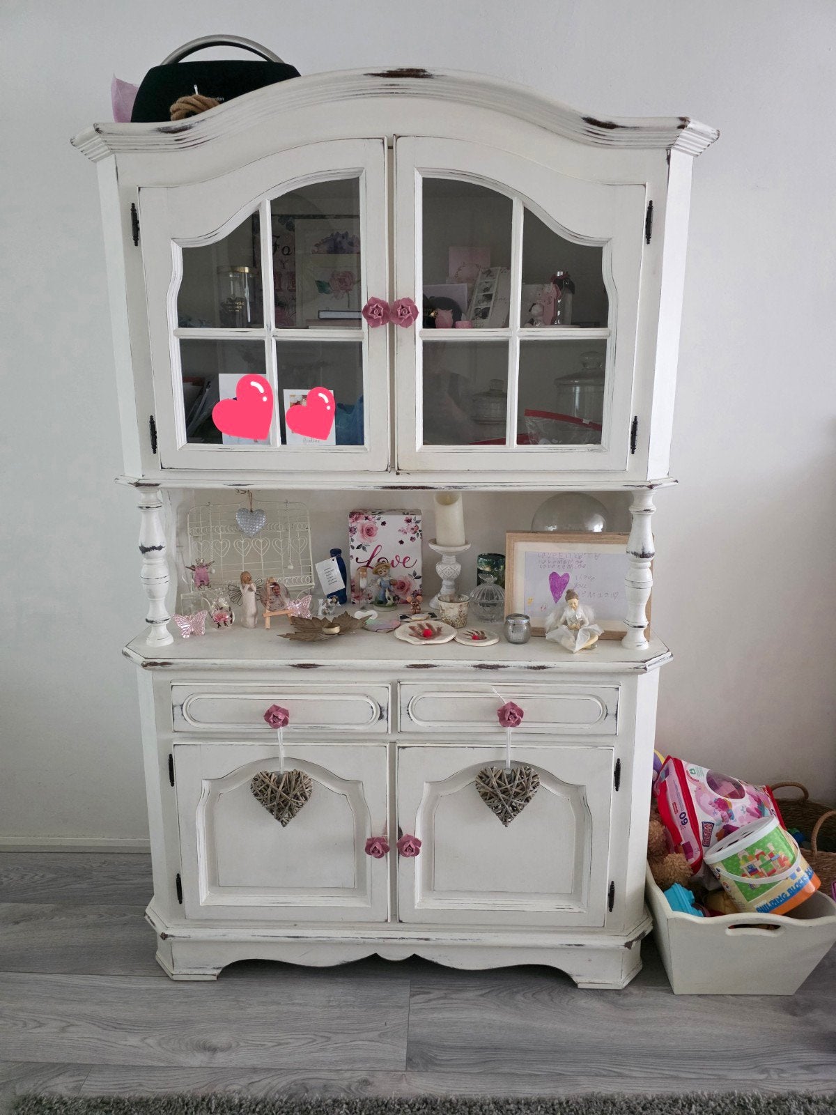 Landelijke brocante buffetkast, Huis en Inrichting, Ophalen, Gebruikt, 25 tot 50 cm, 200 cm of meer