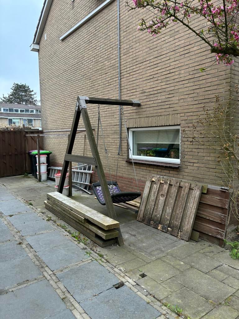 Schommelframe met ligschommel, Ophalen, Gebruikt, Schommel