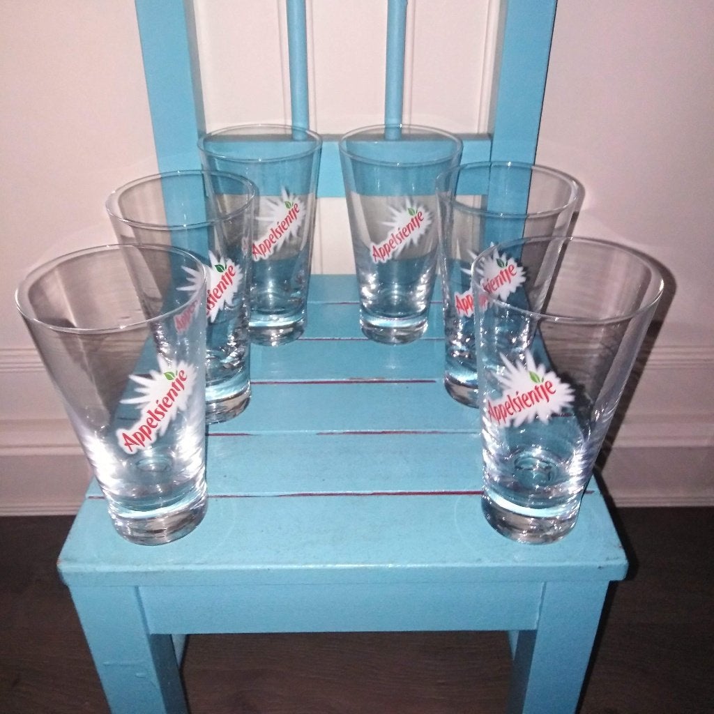 Appelsientje glazen 6 stuks, Ophalen, Glas of Glazen, Gebruikt, Glas