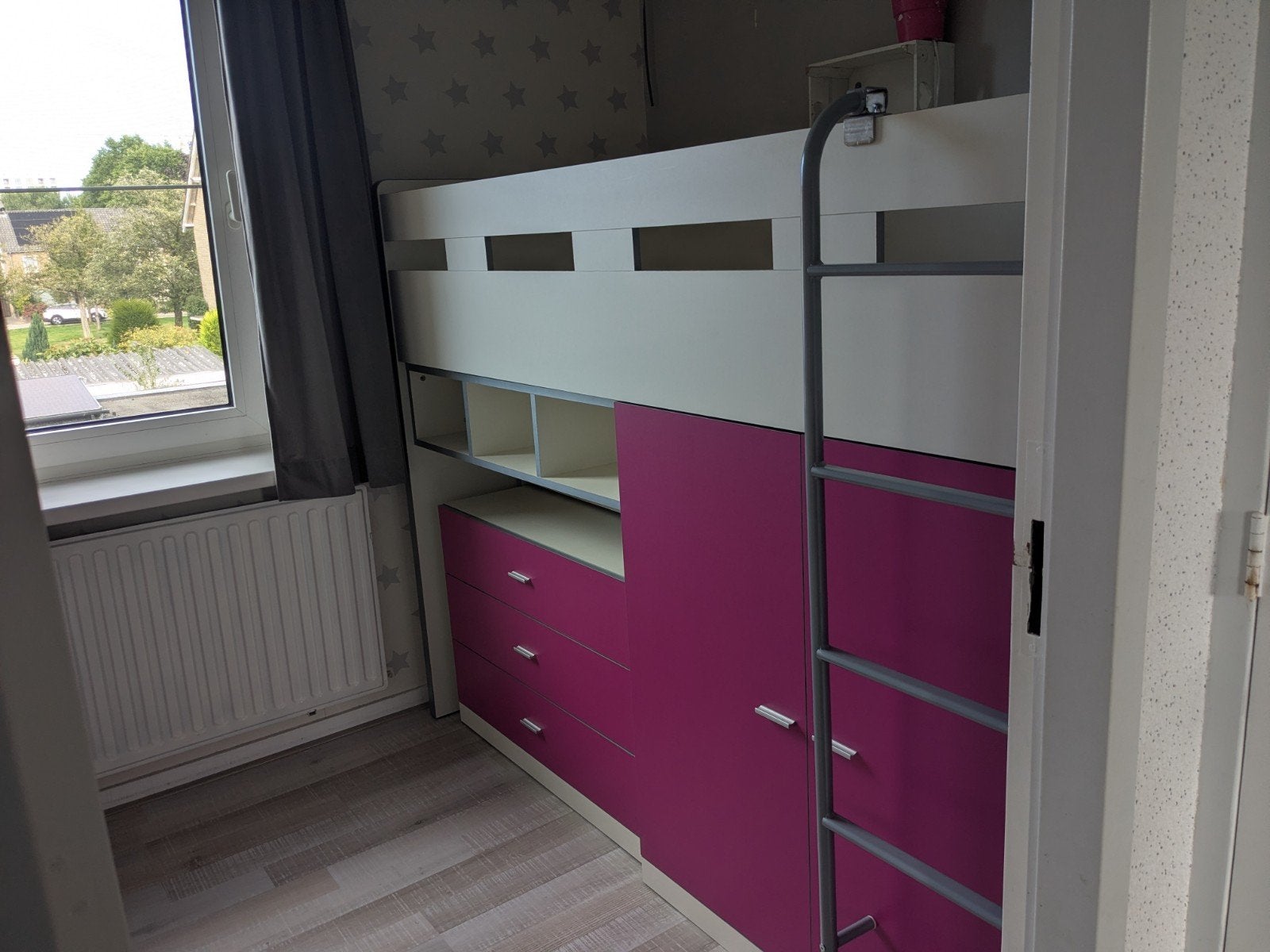 Vipack halfhoogslaper, Ophalen, 180 cm of meer, 85 tot 100 cm, Lattenbodem