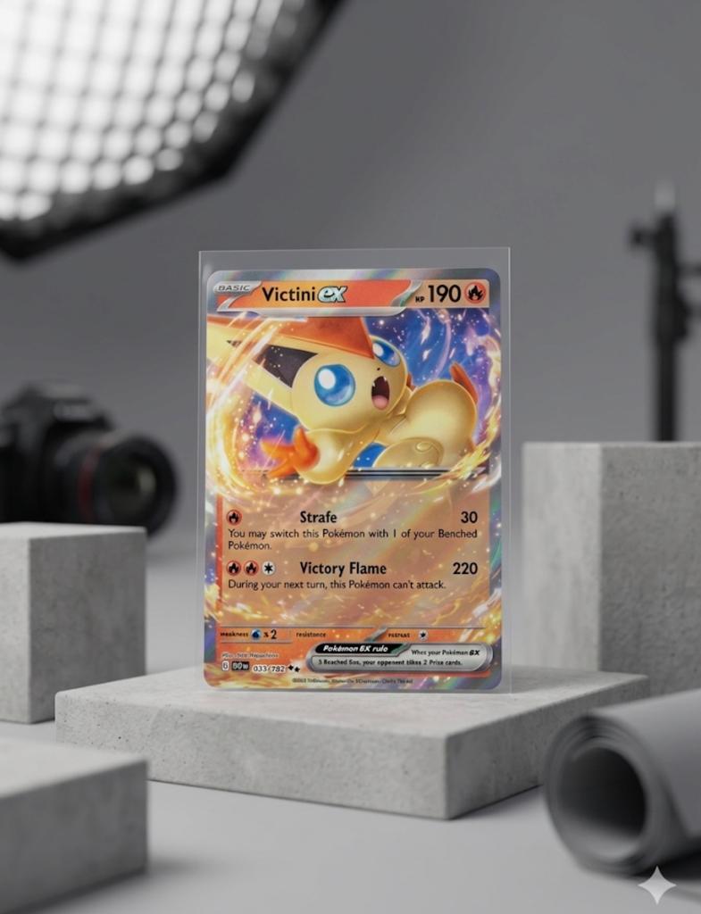 Victini ex Pokémon kaart (Obsidian Flames 033/197), Ophalen of Verzenden, Zo goed als nieuw, Losse kaart