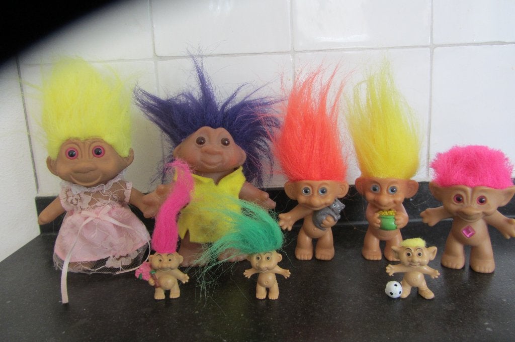 troll poppetjes 8 stuks, Ophalen of Verzenden, Gebruikt