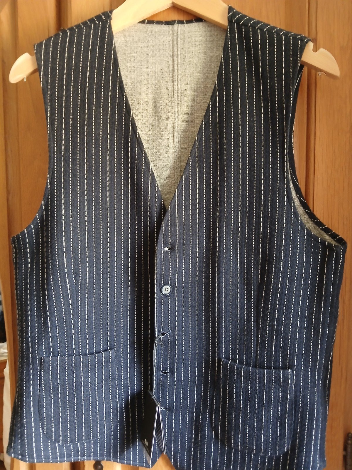 Nieuw mooi gilet van seven square in maat 52., Ophalen, Maat 52/54 (L), Blauw, Nieuw