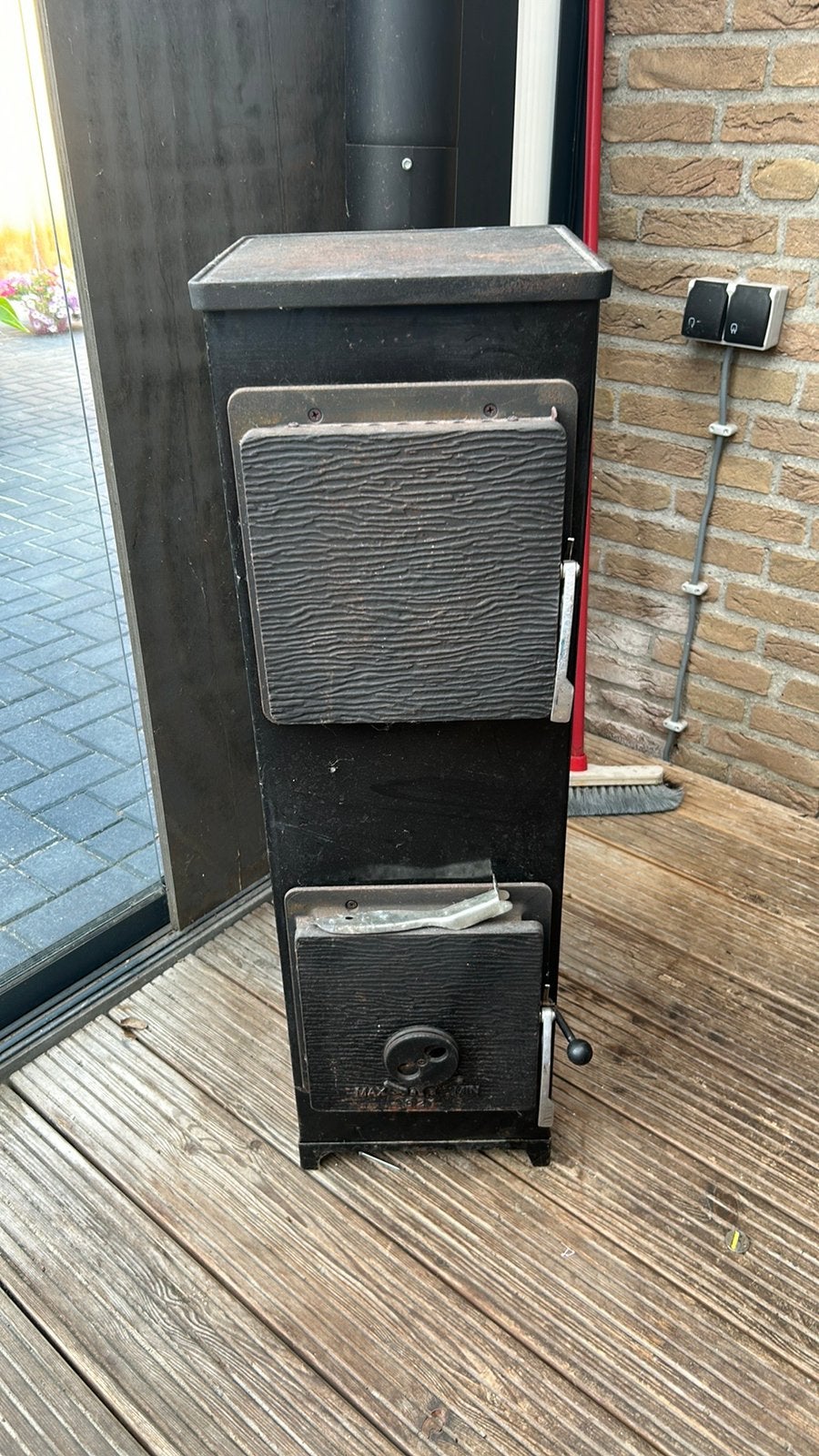 Houtkachel potkachel inclusief afvoer idea voor overkapping, Ophalen, Gebruikt, Houtkachel, Vrijstaand