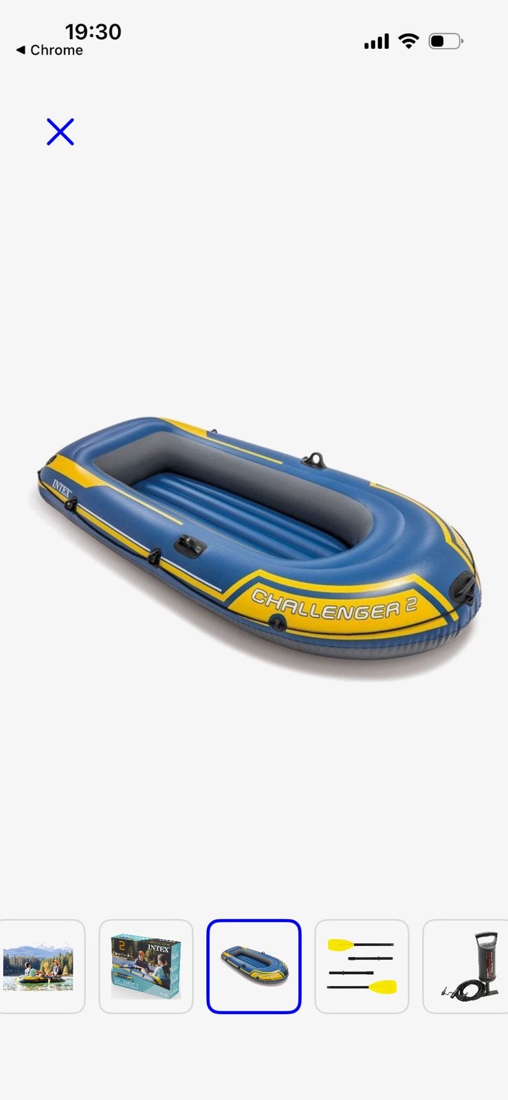 Intex Challenger 2 opblaasboot met peddels, Ophalen, Gebruikt