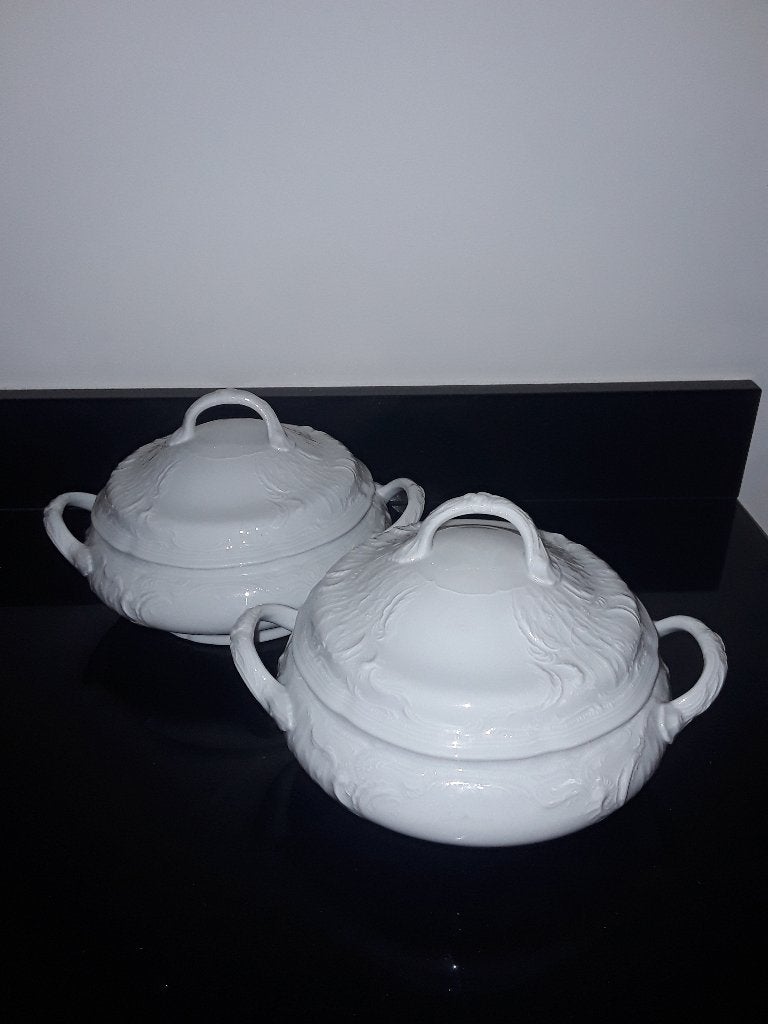 2 Rosenthal classic rose witte dekschalen, Overige merken, Verzenden, Overige stijlen, Porselein