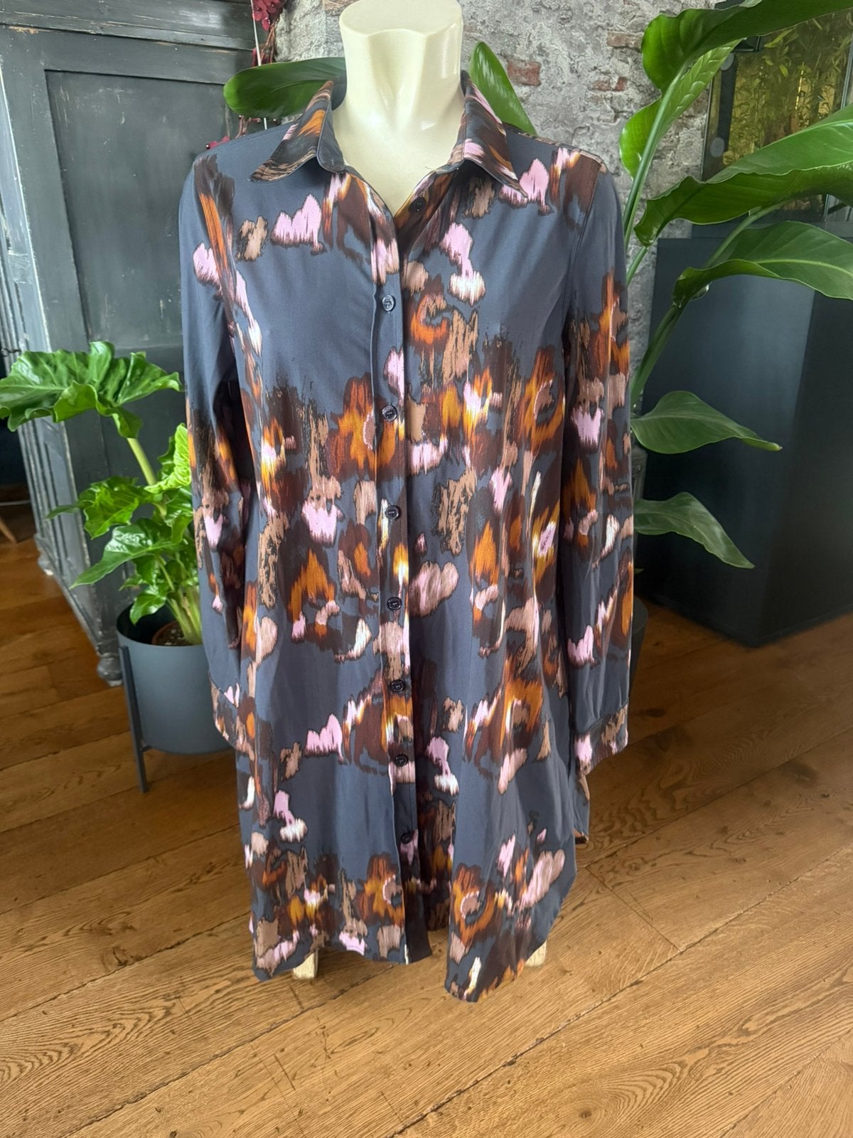 Basics travelstof blouse maat 42, Ophalen, Zo goed als nieuw, Maat 42/44 (L), Overige kleuren