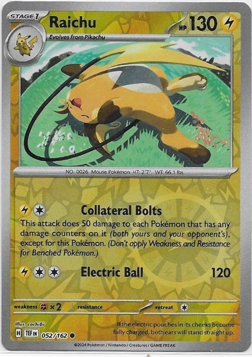 Temporal Forces,  Raichu [reverse] 52/162, Verzenden, Nieuw, Losse kaart