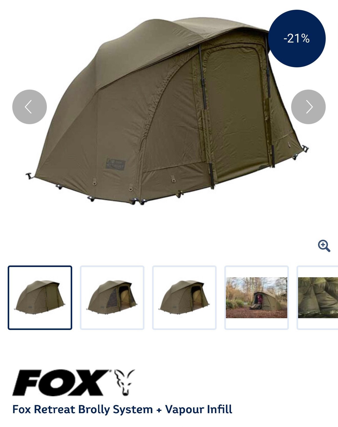 Fox Retreat Brolly System + Vapour Infill, Ophalen, Zo goed als nieuw, Overige typen