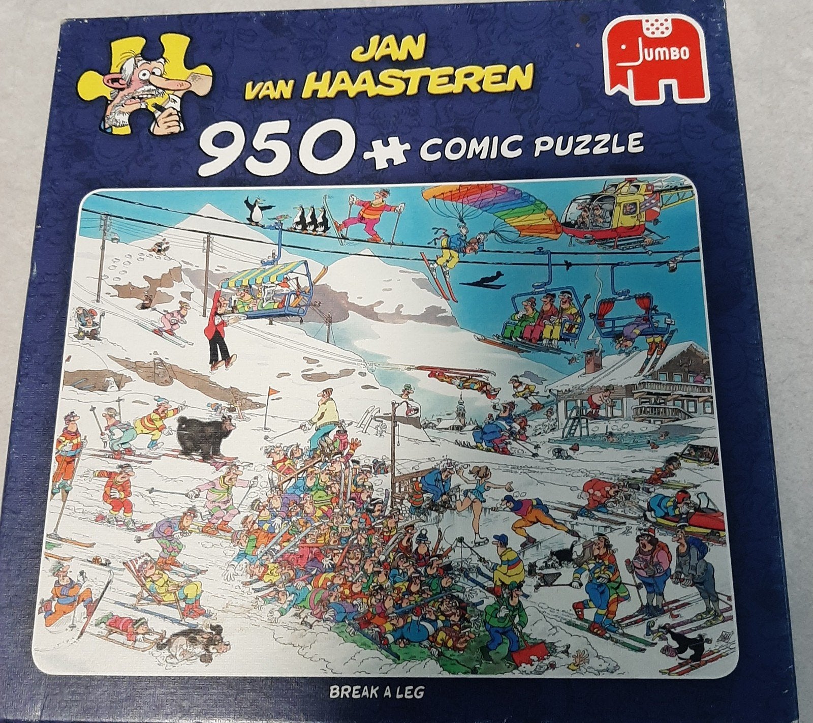 Jan van Haasteren puzzel Break a leg, 950 stukjes, Ophalen of Verzenden, 500 t/m 1500 stukjes, Zo goed als nieuw, Legpuzzel