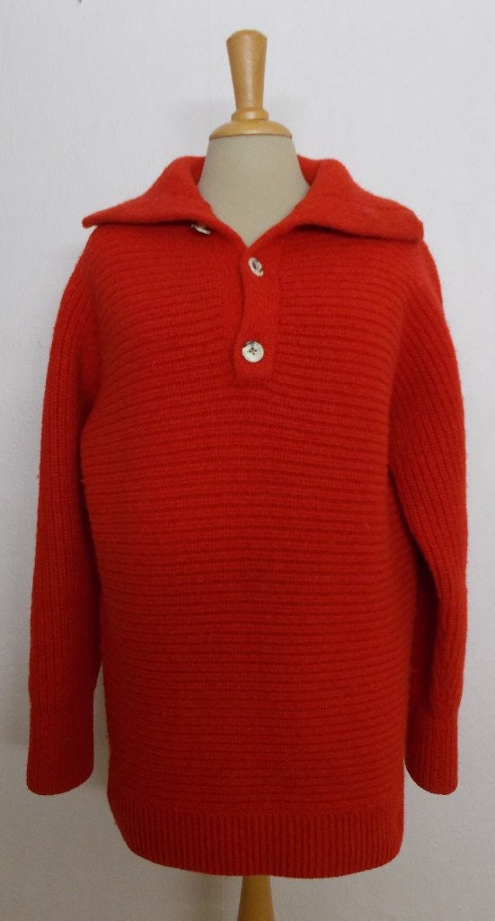 100% wollen Noors unisex rode trui van Diktor Derkogner! L, Kleding | Dames, Truien en Vesten, Verzenden, Zo goed als nieuw, Maat 42/44 (L)
