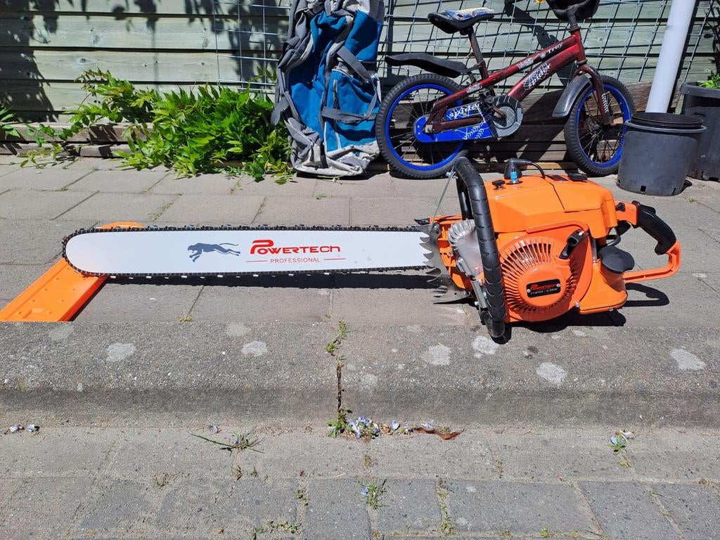 Powertech pt8500 kettingzaag zo goed als nieuw 1x gelopen, Ophalen