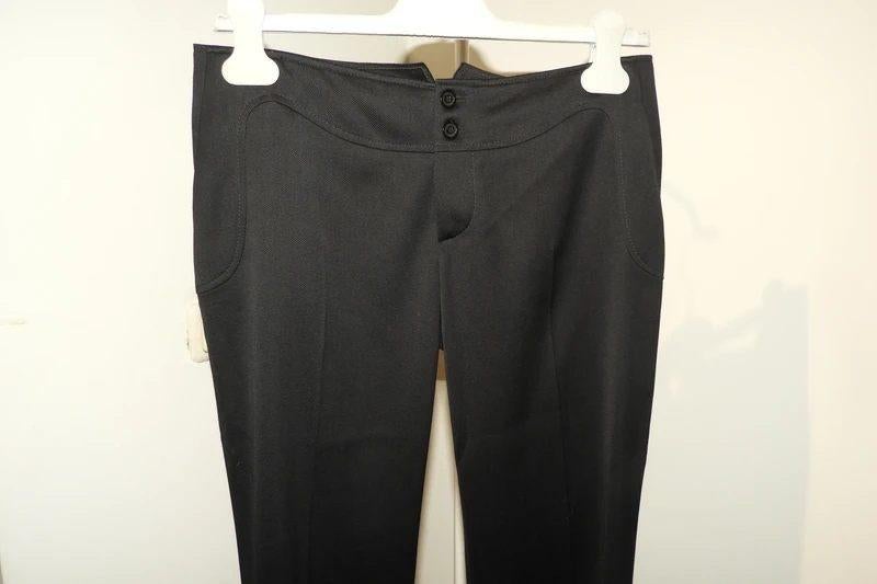 Gucci zwarte broek riempje gouden merk gesp achterkant IT 42, Kleding | Dames, Verzenden, Zwart, Maat 36 (S), Lang